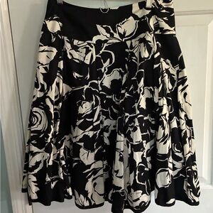 Ralph Lauren Black and White Floral Circle Skirt